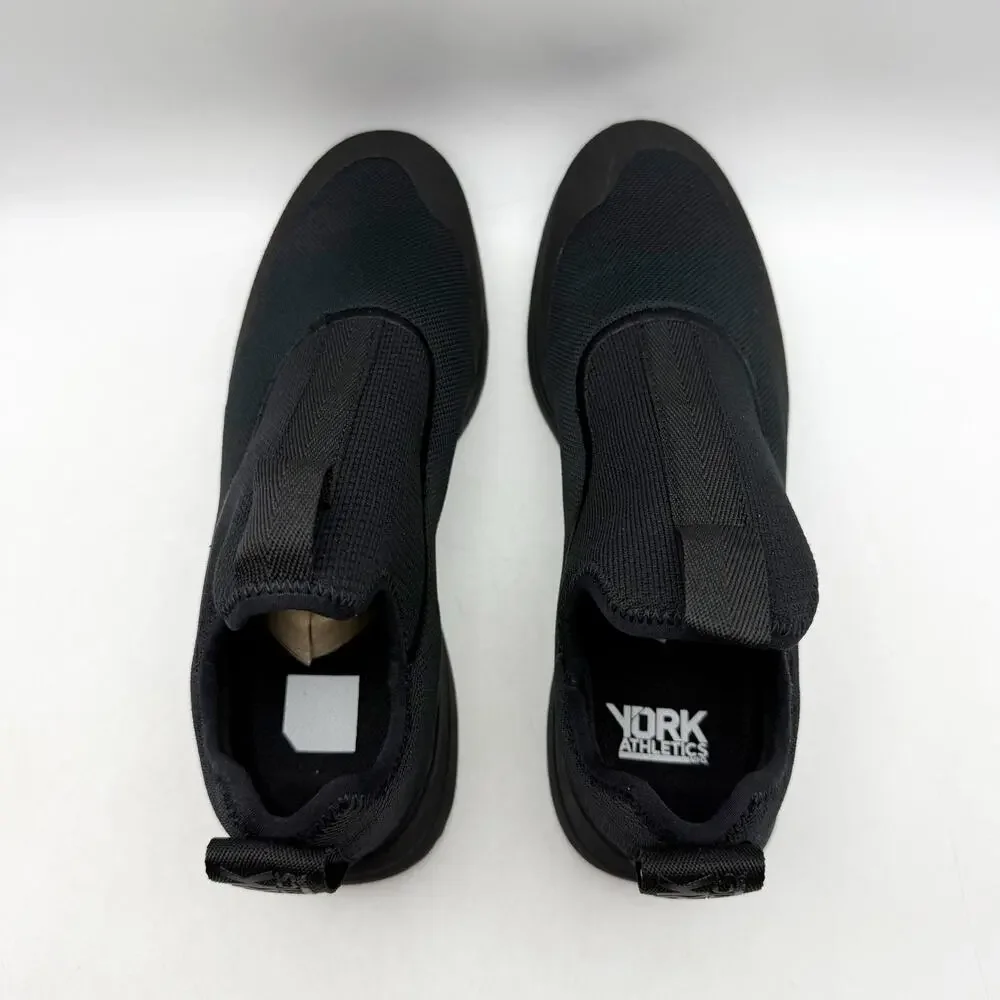 YORK The Gail Slip On Sneakers Mens 8 Womens 9.5 Black Recovery Trainer NIB
